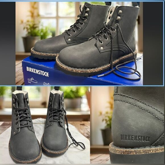 🔥 Birkenstock Bryson Shearling Nubuck Boots Graphite Size 36 - Picture 1 of 16